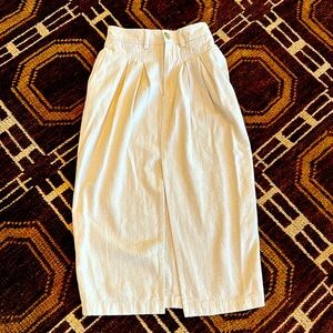 Mara Hoffman cream pleated midi skirt